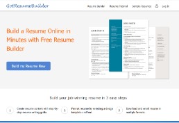 front page of Got Resume Builder