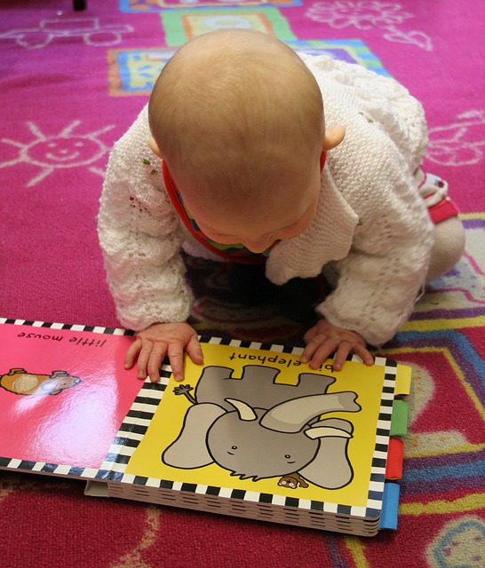 baby with book